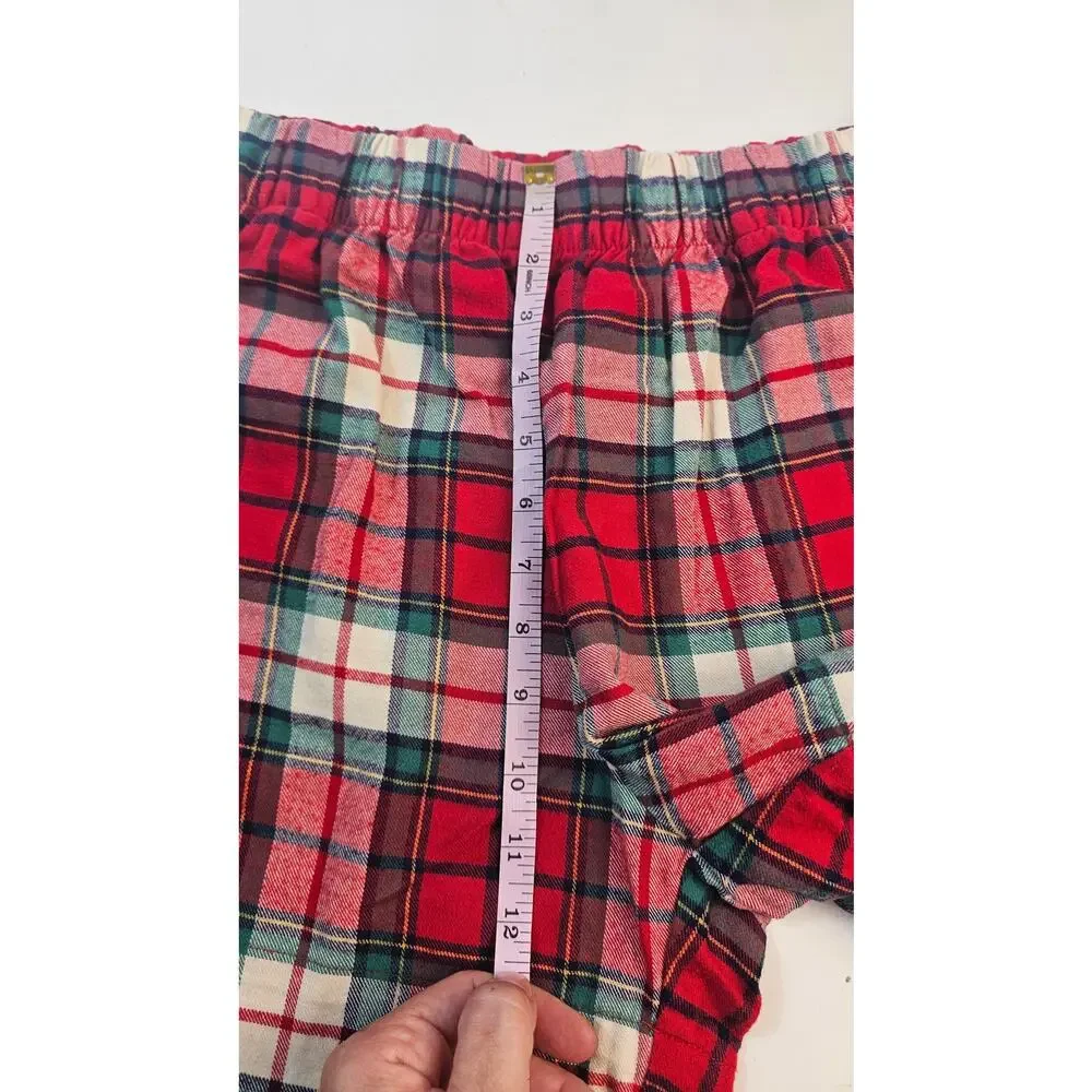 Hanna Andersson M elastic waist Christmas flannel pajama shorts 4